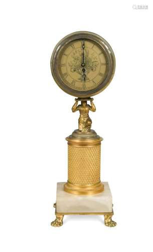 An ormolu column desk timepiece, late 19th century,