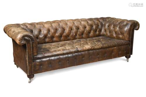 A Chesterfield sofa, late 19th/ early 20th century,
