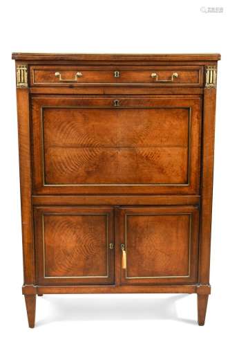 A German mahogany secretaire abattant with marble top, 19th ...