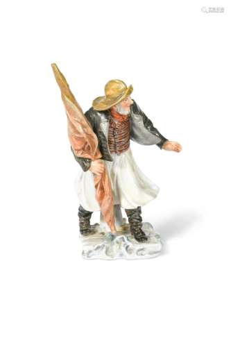 A Meissen model of a fisherman,