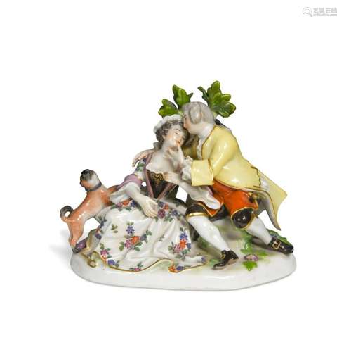 A Meissen figure group, circa 1900,