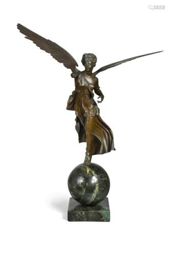 A bronze figure of Victory, 19th century,
