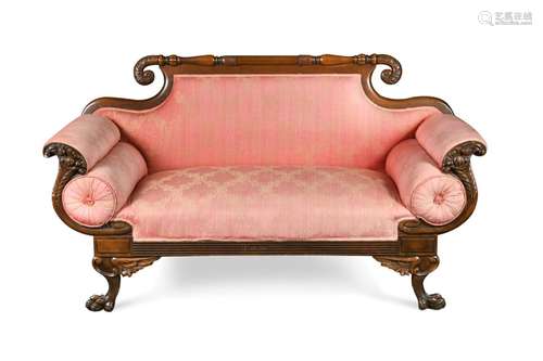 A Regency style mahogany settee,