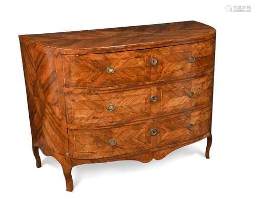 A French Kingwood and crossbanded chest of drawers, 18th cen...