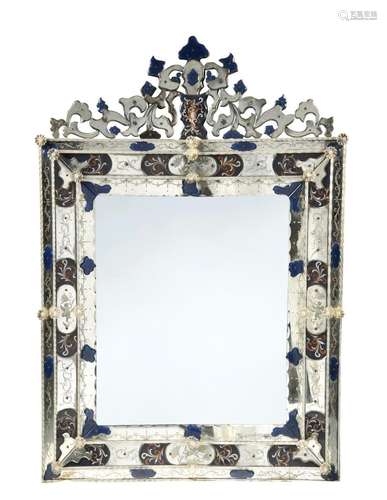 A Venetian glass frame mirror,