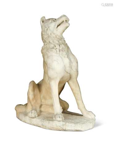 A large carved alabaster model of The Jennings Dog, early 19...