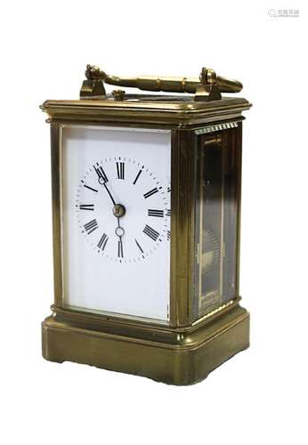 A small French repeating carriage clock, late 19th century,