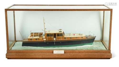 A waterline model of the M. Y. Gentiana by Bassett-Lowke Ltd...