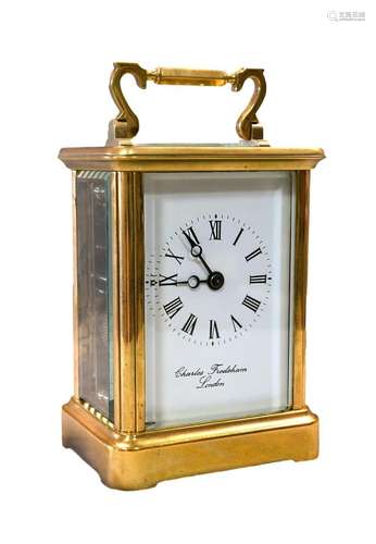 A modern brass carriage clock by Charles Frodsham, London,