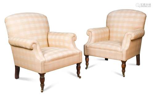 A pair of George Smith armchairs,