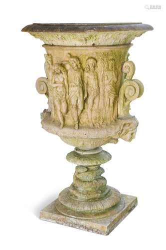 A composite stone copy of the Milton vase, late 20th century...