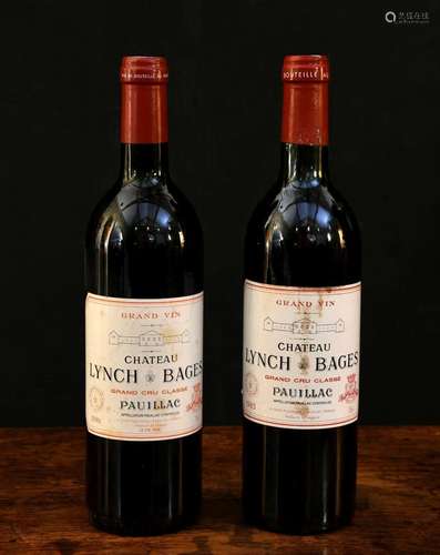 Chateau Lynch Bages, Pauillac 5eme Cru 1983 and 1990, levels...