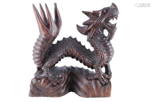 Chinese wooden Dragon, Großer chinesischer Drache, Holzfigur...