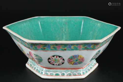 China green bowl Qing-Dynasty 19th century, grüne Schale,