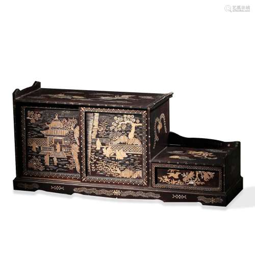 A Chinese MOP Inlaid Wooden Cabinet