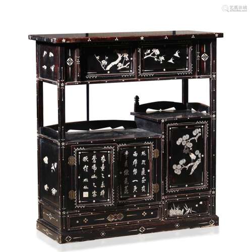 A Chinese MOP Inlaid Wooden Cabinet