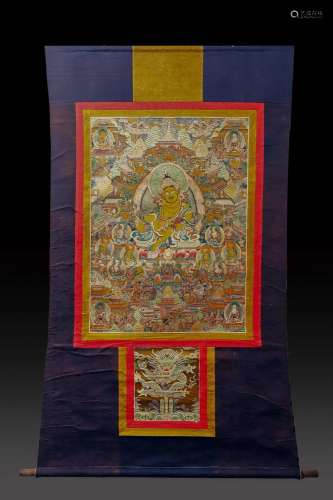 A Tibetan Tangka Depicting Jambhala