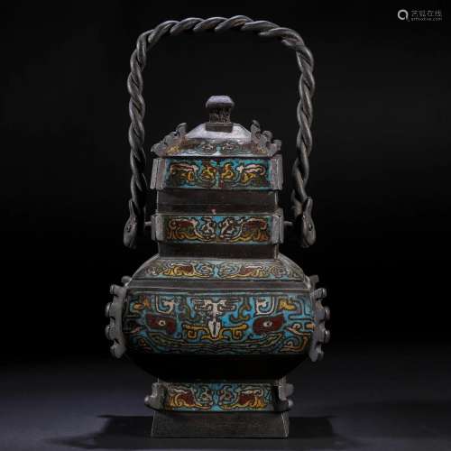 A Chinese Painted Enamel Bronze Ewer