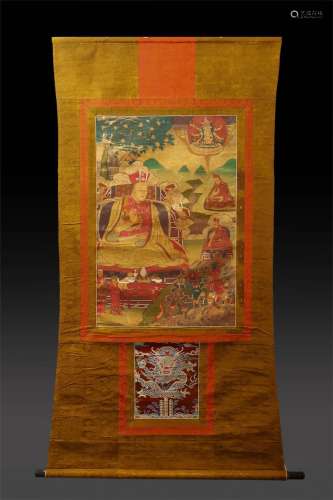A Tibetan Tangka Depicting Master