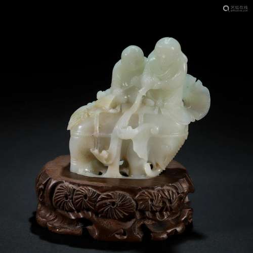 A Chinese Carved White Jade Decoration