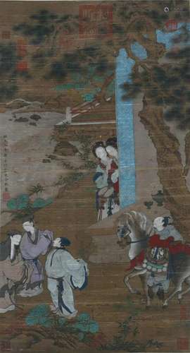 A Chinese Scroll Painting Signed Leng Mei