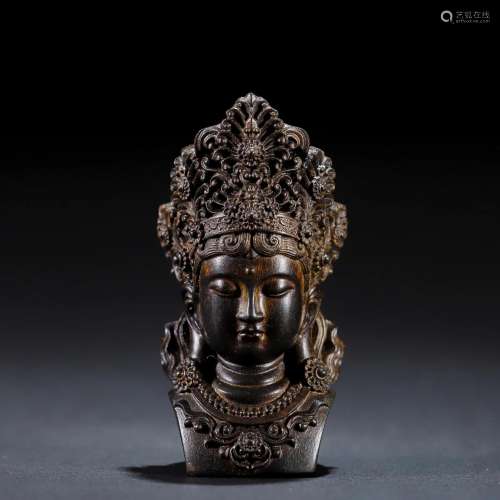 A Chinese Carved Aloes-wood Bodhisattva Head