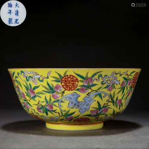 A Chinese Famille Rose Peaches Bowl