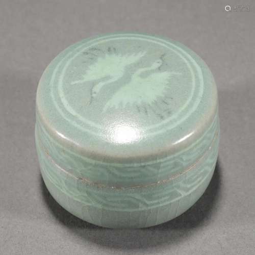A Korean Celadon Glazed Pomander Box