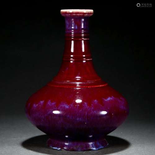 A Chinese Flambe Glaze Bottle Vase