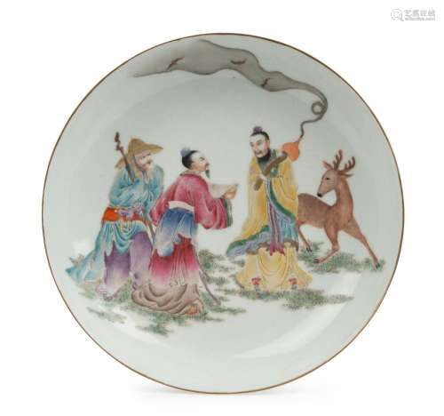 A Chinese porcelain bowl with "The Three Star Gods"...