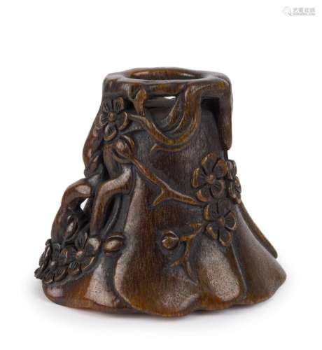 A Chinese carved libation cup, 19th/20th century, 11cm high