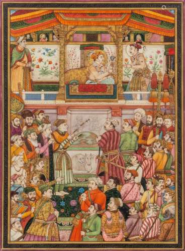Raj Jahan "King Of The World" Indian painting, 20t...