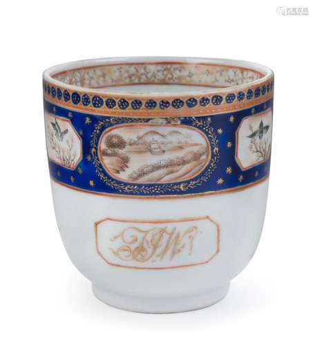 An antique Chinese porcelain teacup, Qing Dynasty, circa 174...