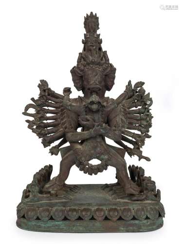 A Chinese cast bronze Buddhist statue, 20th century, 44cm hi...