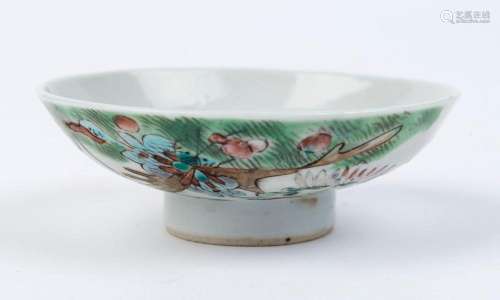 A Chinese porcelain dish with floral enamel decoration, 19th...