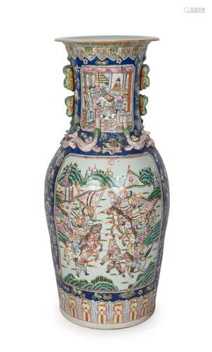 A monumental Chinese porcelain vase with enamel and gilt dec...