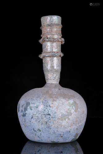 ANCIENT ROMAN GLASS FLASK