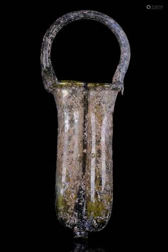 ANCIENT ROMAN GLASS DOUBLE BALSAMARIUM