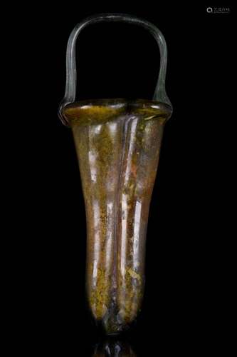 ANCIENT ROMAN GLASS DOUBLE BALSAMARIUM