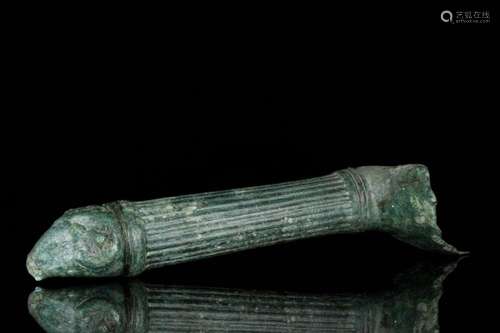 ANCIENT ROMAN BRONZE PATERA HANDLE WITH RAM