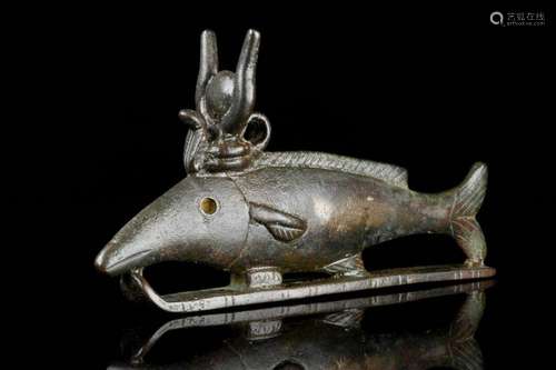 ANCIENT EGYPTIAN BRONZE OXYRHYNCHUS FISH