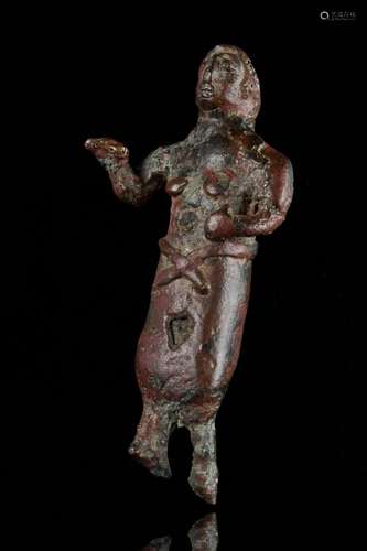 NABATAEAN SOUTH ARABIAN BRONZE OFFERANT STATUE