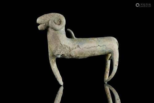 GREEK ARCHAIC BRONZE RAM-SHAPED PENDANT