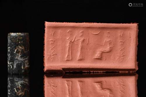 AKKADIAN HEMATITE CYLINDER SEAL