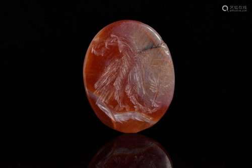 ROMAN CARNELIAN INTAGLIO OF AN EAGLE