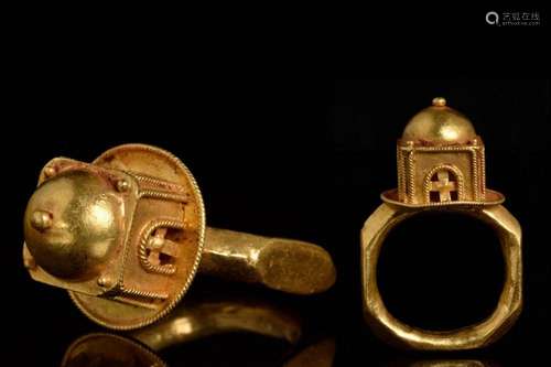 MEROVINGIAN GOLD FILIGREE ARCHITECTURAL RING