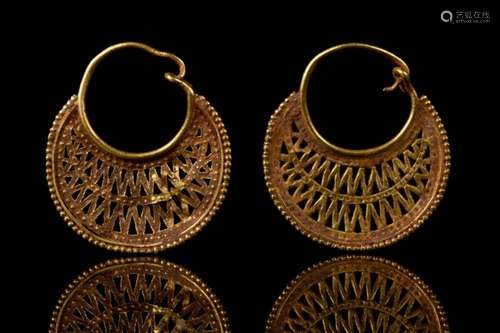 BYZANTINE GOLD OPENWORK FILIGREE EARRINGS