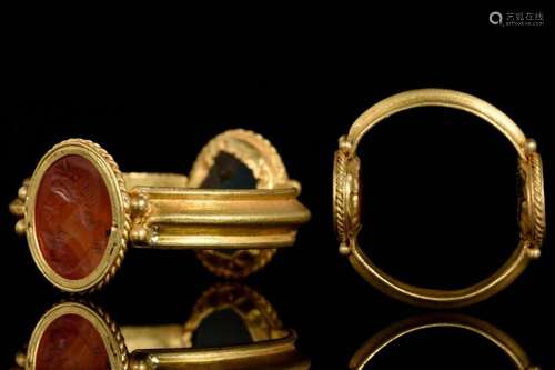 ROMAN CARNELIAN INTAGLIO GOLD RING