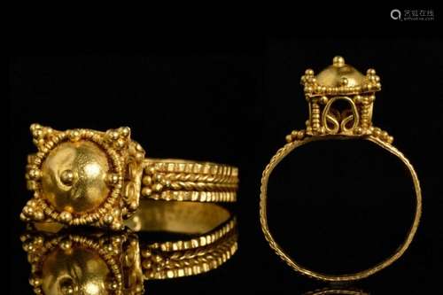 MEROVINGIAN GOLD FILIGREE ARCHITECTURAL RING