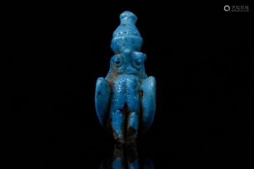 EGYPTIAN FAIENCE AMULET OF HORUS AS FALCON